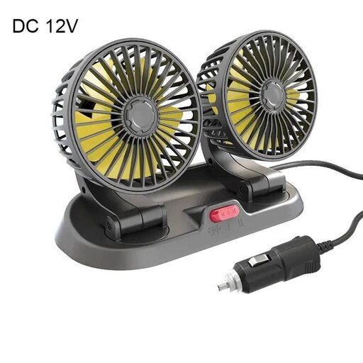 پنکه دوقلو فندکی خودرو مدل OSCILLATING DOUBLE-HEADED VEHICLE FAN Mars X-666