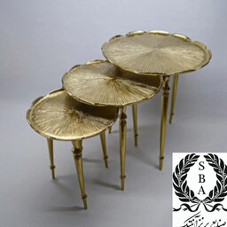 میز عسلی 3 سایز  الومینیوم مدل نیلوفر،رنگ طلایی و نقره ای (با پس کرایه)