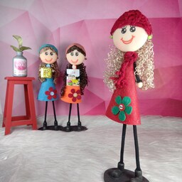 عروسک های دختر متنوع - عروسک دخترانه - دختر عروسکی مو فر - عروسک جودی ابوت - فیگور دخترانه - گلدونه