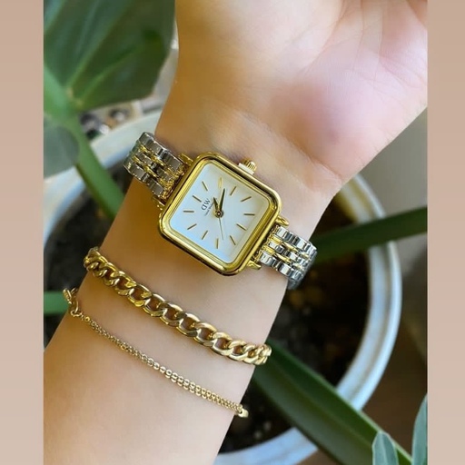 ساعت زنانه دنیل ولینگتون بند استیل صفحه مربعی  Daniel Wellington