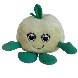 عروسک میوه جات عروسک سیب سبز پولیشی مخملی خارجی وارداتی عروسک بامزه خاص زیبا اسباب بازی مدل میوه و سبزی خندان 25 سانتی