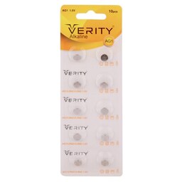 باتری سکه ای Verity Alkaline AG1 بسته 10 عددی ارسال رایگان