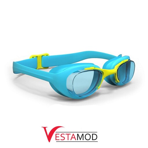 عینک شنا بچگانه لنز شفاف  آبی فیروزه ای نابایجی  