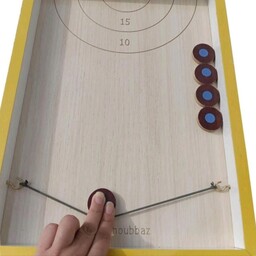بازی فکری و رومیزی چهار در یک دونفره بزرگ مدل چوبی( بازی سرعتی و هیجانی کشمکش، ایر هاکی، کرلینگ و فوتبال دستی مانع دار) 