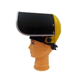 ماسک جوشکاری دودی صورت شیلد ایمنی ضد اشعه مدل کلاهی دارای اهرم گردان و تنظیم سایز CVR VIP 