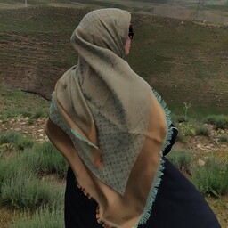 روسری ابریشم ژاکارد لمه ای اورجینال دو رو و دو رنگ
