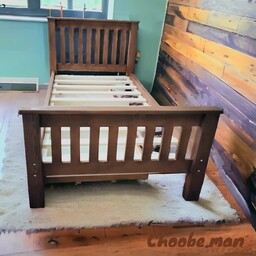 تخت خواب چوبی یک نفره مناسب تشک  90-200