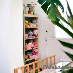 طبقه چوبی عروسک و اسباب بازی، قفسه اسباب بازی  و کتابخانه با طبقات متحرک 30-50-180