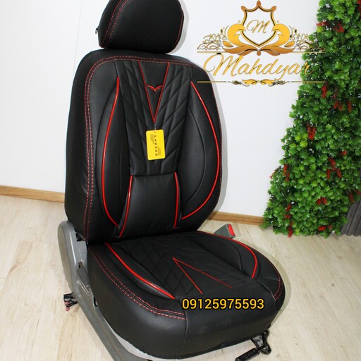 روکش صندلی پراید 131.132مشکی چرم سوپر VIP طبی درجه یک  مدل باربار(مدل90به بالا)
