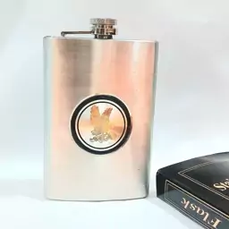 قمقمه کتابی استیل hip flask طرح عقابی oz9