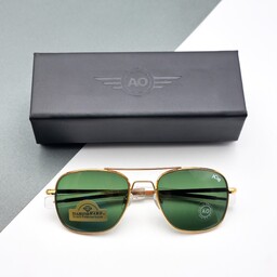 عینک آفتابی مردانه AO فریم طلایی شیشه سبز  