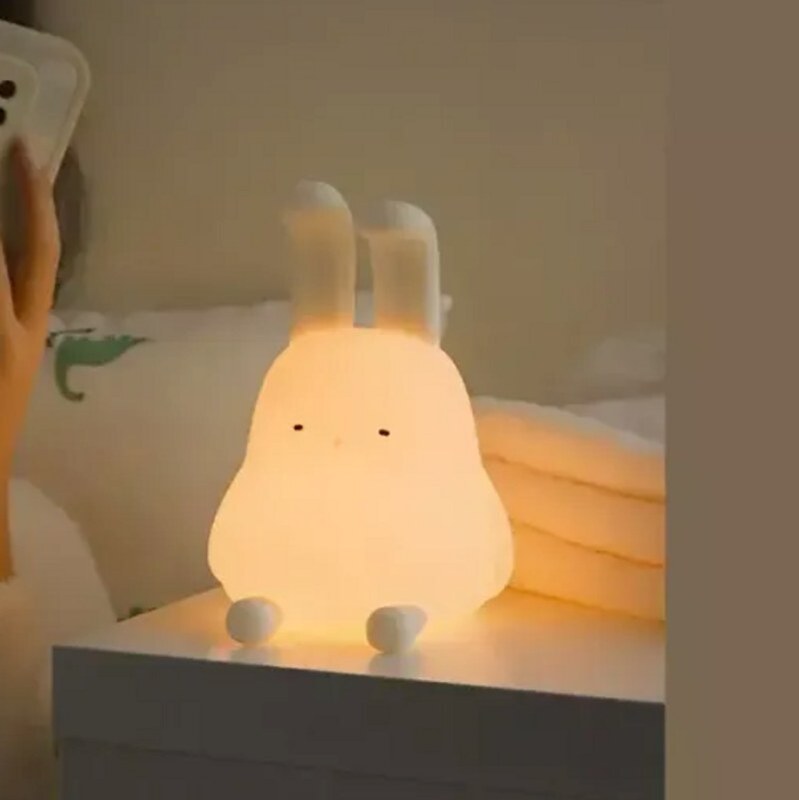 چراغ خواب رومیزی فانتزی شارژی کودکانه Cartoon folding ear rabbit night light