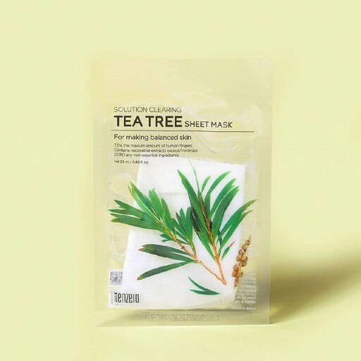 شیت ماسک ورقه ای تنزیرو  مدل درخت چای Tenzero Tea Tree Sheet Mask  محصول کره جنوبی