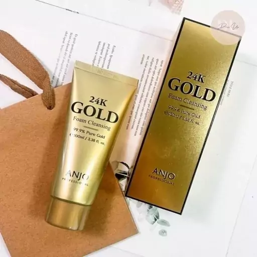 فوم شوینده طلای انجو ضدچروک و روشن کننده حجم 100 میل ANJO 24K Gold Foam Cleansing