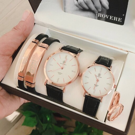 ست ساعت زنانه و مردانه با دستبند و حلقه ساعت مارکFashion watches کد 67244