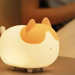 چراغ خواب فانتزی شارژی رومیزی Cute cat silicone pat lamp induction