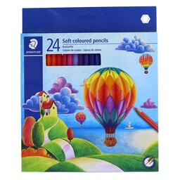 مداد رنگی 24 رنگ جعبه مقوایی سافت استدلر 