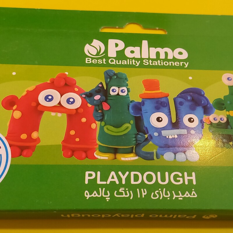 خمیر بازی 12 رنگ پالمو جعبه مقوایی شامل 12 رنگ متفاوت