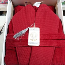 حوله ی تن پوش برند ورساچ  طرح بیپ زنانه رنگ قرمز سایز 125(  لارج) با آبگیری عالی 