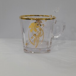 فنجان کار گل اطلس طلایی