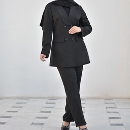کت و شلوار کرپ مازراتی زنانه درجه یک دارای سایزبندی 38 تا 48 