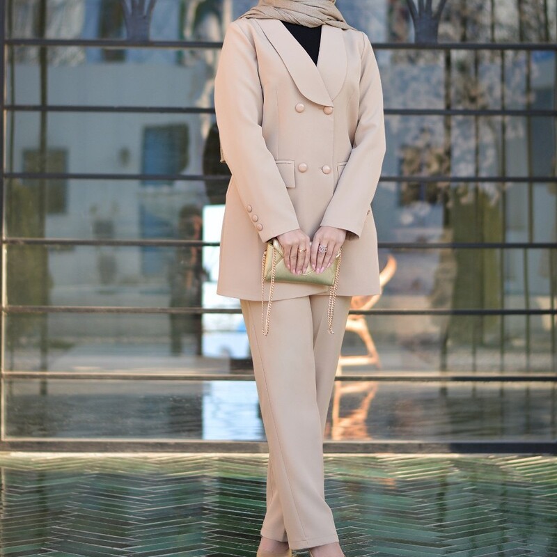 کت و شلوار زنانه کرپ مازراتی سایزبندی از 38 تا 48 