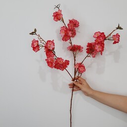 گل مصنوعی شکوفه سیب پارچه ای رنگ سرخابی