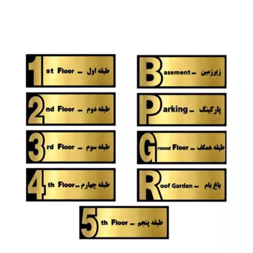 تابلو نشانگر(واحد،طبقه،کنتور،انبار،و...)،کد11،جنس مولتی استایل،دردورنگ طلایی و نقره ای،بسته 3تایی،سایز10 سانت