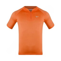 تیشرت ورزشی مردانه نیم زیپ طرح نایک CHG ( نارنجی )