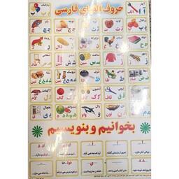 برچسب حروف الفبای فارسی  اموزشی پشت چسب دار مناسب مدرسه و کاردستی برچسب آموزشی