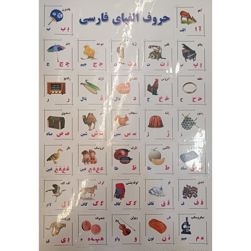 برچسب حروف الفبای فارسی  اموزشی پشت چسب دار مناسب مدرسه و کاردستی برچسب آموزشی