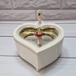 جعبه موزیکال طرح قلب همراه عروسک چرخشی بالرین