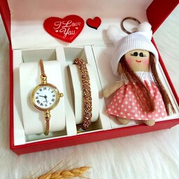 ساعت دخترانه و زنانه زیبا با دستبند هدیه