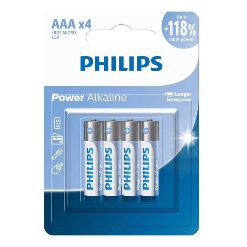 باتری نیم قلمی آلکالاین پاور فیلیپس بسته چهار عددی