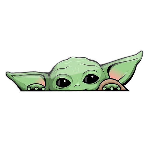 استیکر برچسب کارتونی طرح بیبی یودا baby yoda جنگ ستارگان و مندلورین جنس شفاف