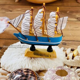 کشتی بادبانی دکوری چوبی از برند معروف کانفکشن (confection) مخصوص کلکسیون و دکوری و هدیه