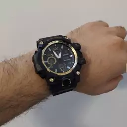 ساعت مچی مردانه جیشاک کاسیو Casio دوزمانه ژاپن دور طلایی