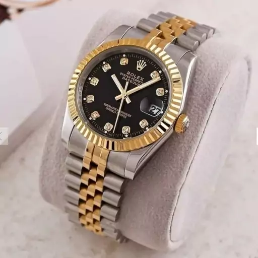 ساعت ست مردانه کامل رولکس rolex استیل همراه دستبند ، گردنبند و حلقه