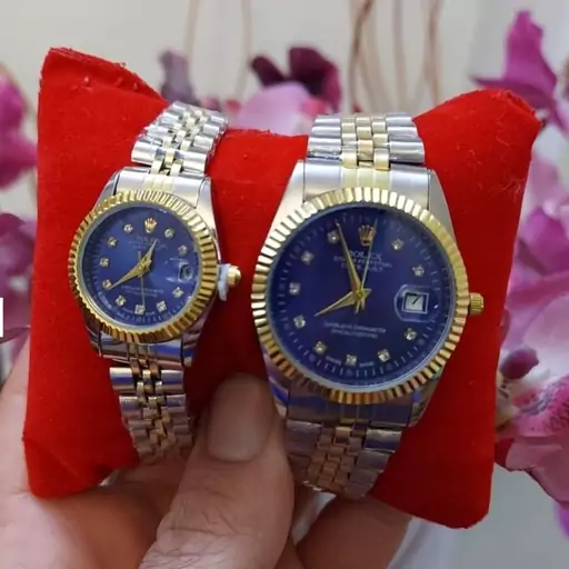 ساعت ست مردانه زنانه رولکس مردانه زنانه صفحه آبی Rolex عمده و تک