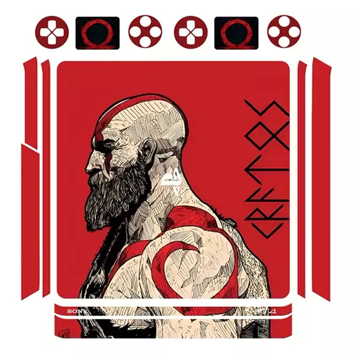 اسکین(برچسب)Playstation 4-مدل اسلیم-طرحGOD OF WAR -کد03-سفارشی