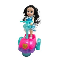 دختر اسکوتر سوار موزیکال و چراغ دار اسباب بازی