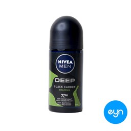 مام نیوا رول ضد تعریق مدل بلک کربن آمازونیا Nivea Roll on deep black carbon Amazoniaحجم 50 میل دو لیبل آلمانی