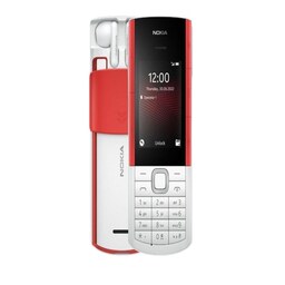 گوشی موبایل Nokia مدل Xpress Audio 5710 دو سیم کارت ظرفیت 128MB سفید قرمز اصلی