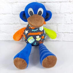 عروسک خارجی پولیشی میمون بسیار خوش رنگ و زیبا،اجزای صورتش گلدوزی شده، جنسش مخمل.بغلی و نرم