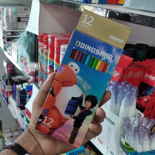مداد رنگی 12 رنگ جعبه مقوایی دایناسور