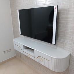 میز تلویزیون دیواری مدل شیرین 150 سانت سه کشو وکیوم شلف استند پایه براکت  تلویزیون دیواری 