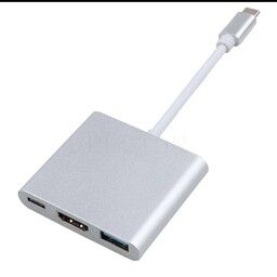 تبدیل Type-C به HDMI و USB3.0 و Type-C ا Type-C to HDMI
