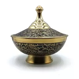 شکلات خوری برنجی هندی مدل میناکاری قطر 21cm کد 1015