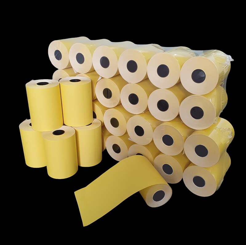  کاغذ رول حرارتی فیش پرینتر 40 یاردی رنگ زرد (بسته 84 عددی)