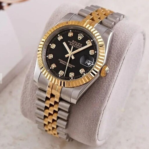 ساعت ست مردانه کامل رولکس rolex استیل همراه دستبند ، گردنبند و حلقه